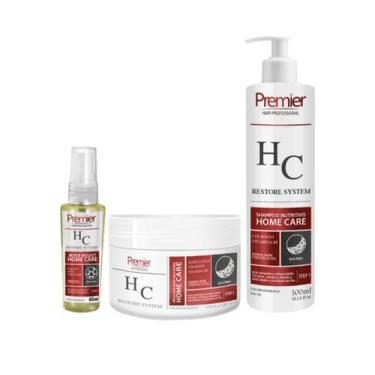 Imagem de Premier  restore system home care 3 passos, Amarelo, 610 g