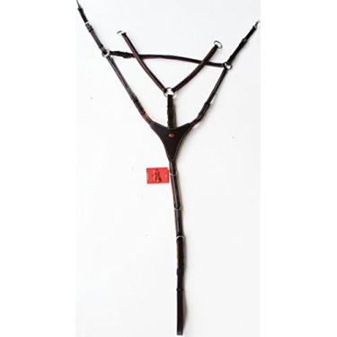 Imagem de Peitoral marrom de couro acolchoado Horse English 803931CKC com costura elevada