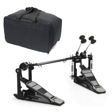 Imagem de Pedal Duplo Para Bumbo Bateria,Corrente,Ajuste Tensão, C/Bag