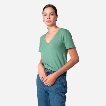 Imagem de Tech T-Shirt Modal V Premium Feminina | Basico.com-Feminino