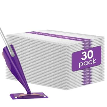 Imagem de (30 unidades) Recargas de esfregão descartáveis compatíveis com Swiffer WetJet, almofadas de substituição para limpeza de spray, refis de esfregão multisuperfície para limpeza de piso, pacote de 30