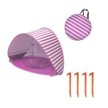 Imagem de de praia para bebês portátil com sombra para piscina prote??o prote??o solar para brinquedos ao ar livre piscina para crian?as/895(Listra rosa)