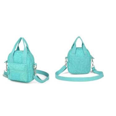 Imagem de Bolsa Bag Transversal Mini Moda Crinkle Feminina Fashion Acessorio Feminino Estilo Casual (Verde Agua)