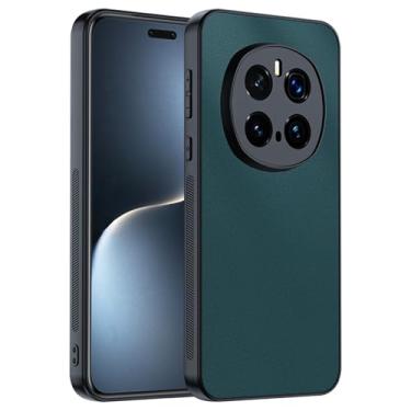 Imagem de HAO RIYLN Capa de couro para Honor Magic 7 Pro/7, proteção total de lente fina, leve, macia capa de telefone antiarranhões, capa de negócios, verde, 7