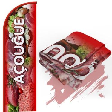 Imagem de Bandeira Para Wind Banner Dupla Face (só tecido) Açougue - Fadrix