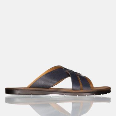 Imagem de Sandália Masculina Chinelo Casual Tira De Couro Moda Verão Casa Estilo