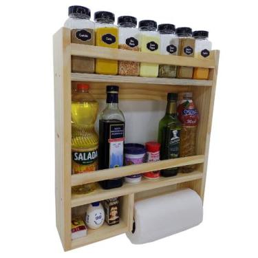 Imagem de Suporte Para Temperos Cozinha Prateleira Papel Toalhas - RecArts