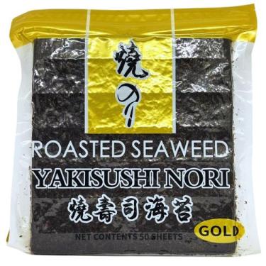 Imagem de Alga Marinha Nori Yaki Sushi Gold Premium Crocante 50 Folhas - Yumart