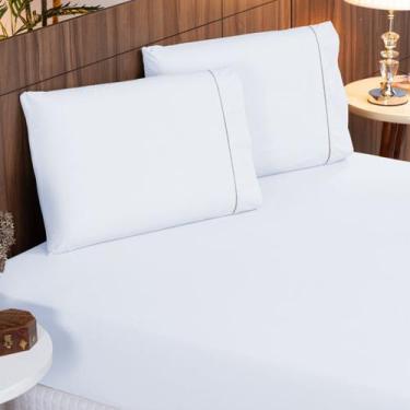 Imagem de Kit de Lençol Cama Casal Padrão 03 Peças 400 Fios Toque Acetinado 100%