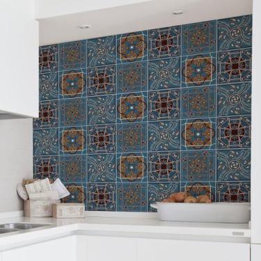Imagem de Adesivo de Azulejo Azul Vitoriano 20x20 cm com 12un - Quartinhos