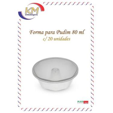 Imagem de Forma pudim c/tampa 80 ml - 20 unidades - copodim, embalagem mini pudi
