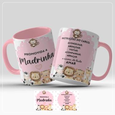 Imagem de Caneca Personalizada Madrinha- Dinda - Jlssublimação, Rosa