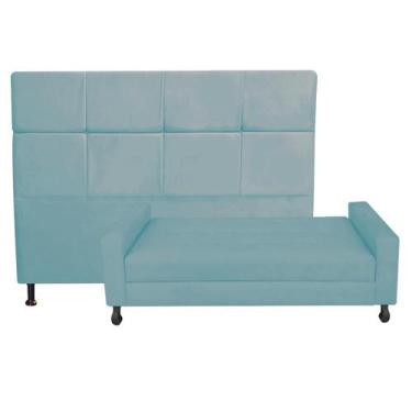 Imagem de Kit Félix com Cabeceira Damares 1,60 cm Queen Size Baú Quarto Sala mat