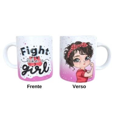 Imagem de Caneca de Cerâmica -  Fight Like a Girl Bonequinha mod7 - LIVE