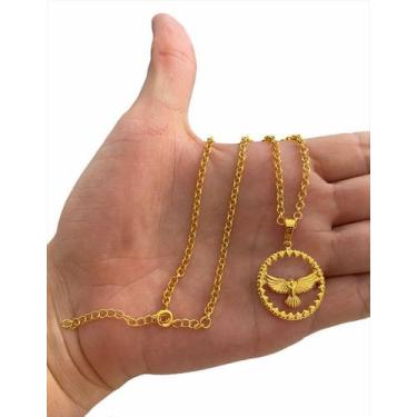 Imagem de Cordão Feminino com Pingente Espirito Santo Banhado Ouro 18k - Vip Joi