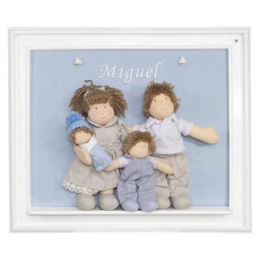 Imagem de Porta Maternidade Quadro Luz de Led Família Irmão com Bebê Menino Quar
