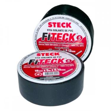 Imagem de Fita Isolante Steck Fiteck 5M Preta - Kit C/10 Pecas