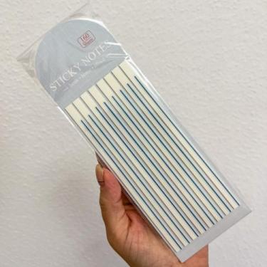 Imagem de Notas Adesivas Fininhas Marca Texto Sublinhado Transparente - Papel Au