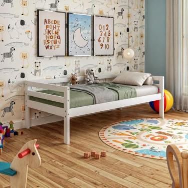 Imagem de Sofá Cama Infantil em Madeira Maciça Mv Outlet, Branco