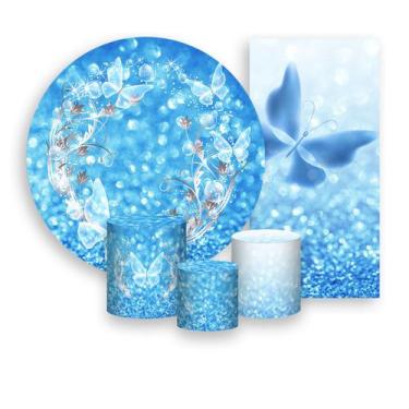 Imagem de Kit Painel De Festa + Trio Capa Cilindro + Faixa Veste Fácil - Borbole