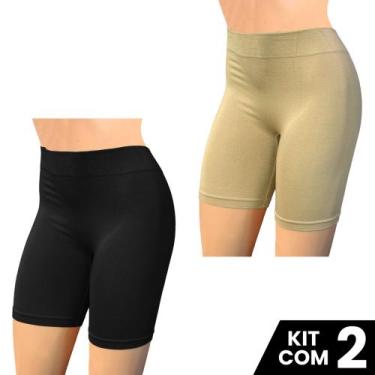 Imagem de Kit 2 Shorts Lingerie Anagua Longos Segunda Pele Confortável Sexy Sem 