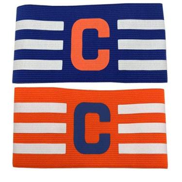 Imagem de Kit 2 Braçadeiras Faixa de Capitão Elástica de Futebol - ESTILO BOLEIR