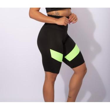 Imagem de Bermuda Fitness Ciclista Academia Feminina Detalhe Recorte F7 NEW STYL