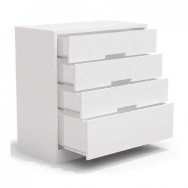 Imagem de Cômoda 3 Gavetas e 1 Gavetão S824 Kappesberg - Branco Brilho, Branco