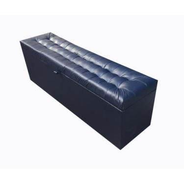 Imagem de Recamier puff baú beira de cama 1,38  100% mdf - azul marinho material