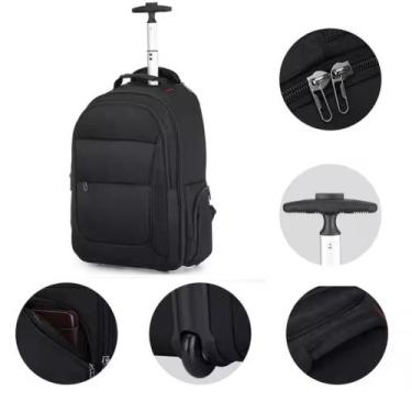 Imagem de Mochila de rodinhas notebook escolar masculina alca costas grande refo
