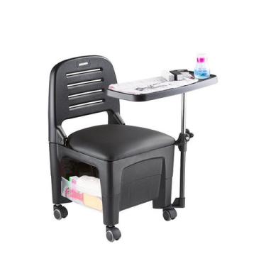 Imagem de Cadeira Manicure Cirandinha com Mesa Bari Preta Dompel