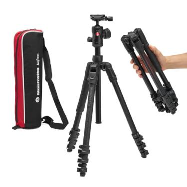 Imagem de Manfrotto Befree Advanced AS, tripé de câmera, trava de alavanca, compatível com Arca-Swiss, portátil e compacto, alumínio, kit de tripé de viagem, cabeça esférica, para DSLR, sem espelho, acessórios