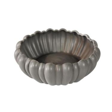 Imagem de Vaso Fruteira Ceramica Nobre Moranga Cinza Escuro Luxo - LUXdécor