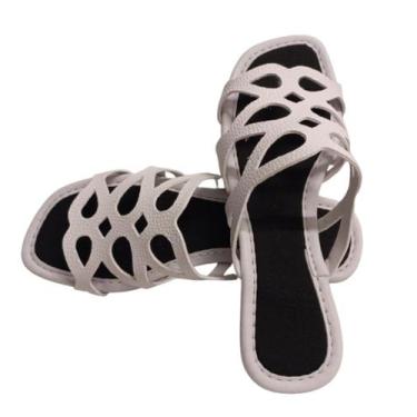 Imagem de Sandalias Femininas Rasteirinhas Conforto e Estilo - Seven, Branco, 36