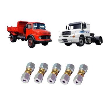 Imagem de Kit 5 Conexão Emenda Tubo Nylon Mbb Tubo 4 Mm X 4 Mm (Completa) - LNG