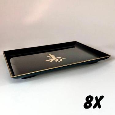 Imagem de Kit Jogo Conjunto 8 Pratos Prato Raso Kakuzara Médio Comida Japonesa S