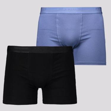 Imagem de Kit de 2 Cuecas Lupo Elastic Preta e Azul, M