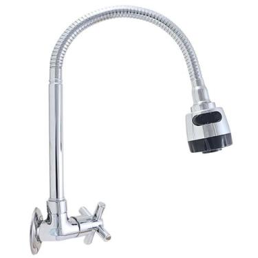 Imagem de Torneira Gourmet Metal Inox Pia Cozinha Parede Luxo C-34 FP - Reino da