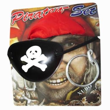 Imagem de Kit Pirata Com Tapa Olho Bandana E Argola Tamanho Unico - Abrakadabra,