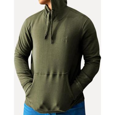 Imagem de Moletom Calvin Klein Jeans Masculino Hoodie CK Bordado Verde Militar-Masculino