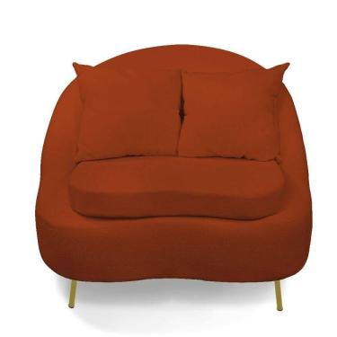 Imagem de Poltrona Decorativa Orgânica Pé Ferro Dou Zaya Bouclê C05 Terra