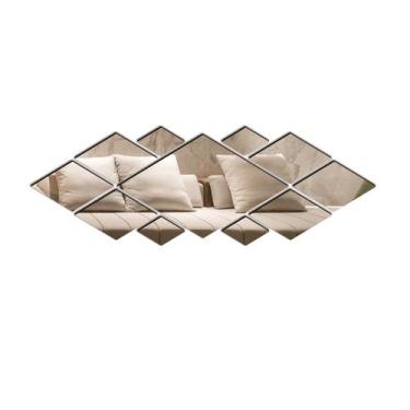 Imagem de Aplique de Espelho Decorativo Acrílico Losangulo 62x21cm 38202 - CREAT