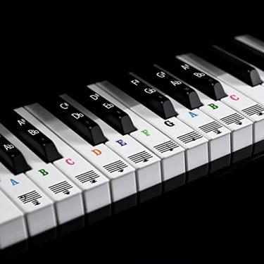Imagem de AIEX Adesivos para teclado de piano, conjunto completo de adesivos de piano colorido, removíveis e transparentes para branco e preto 88/61/54/49 teclas para iniciantes