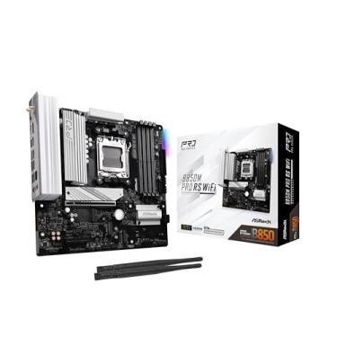 Imagem de ASRock AMD B850M Pro RS WiFi 6E Soquete AM5 Ryzen 9000, 8000 e 7000 Séries DDR5 B850 até 8000+ (OC) MHz 256GB Micro ATX Placa-mãe M.2 SATA3 6.0 Gb/s PCIe 5.0 Realtek 2.5G LAN BIOS Flashback