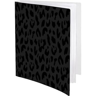 Imagem de GABraden Fichário com mangas de plástico 30 bolsos para apresentação de livros 8,5 x 11 exibição 60 páginas, pasta portfólio com protetores de folha de 21 x 28 cm para documentos, pasta de música, obra de arte (guepardo leopardo preto)