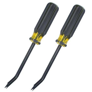 Imagem de GEARLINTON Removedor de grampos resistente com cabeça de ponta dupla, extrator de aderência, removedor de grampos industrial, ferramenta de estofamento para móveis, carpete, caixa, pacote com 2