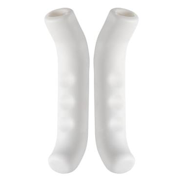 Imagem de HARFINGTON 1 par de capa de alavanca de freio de bicicleta de silicone protetor de manete de freio antiderrapante capa de proteção de manípulo de freio para ciclismo de mountain road bike, branco