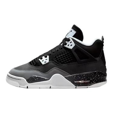 Imagem de Nike Air Jordan 4 Retro Big Kids, Preto/Branco-Antracite-Preto, 19