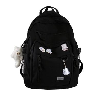 Imagem de Mochila GAXOS Cute Aesthetic para meninas em viagens escolares preta