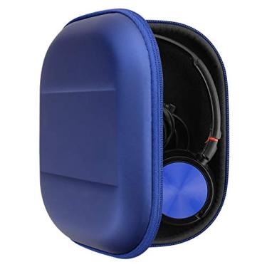 Imagem de GEEKRIA Capa protetora para fones de ouvido compatível com Sony WH-CH520, WH-CH510, WH-CH500, MDR-ZX300, MDR-ZX110, capa rígida de substituição para transporte de viagem com armazenamento de cabos (azul)